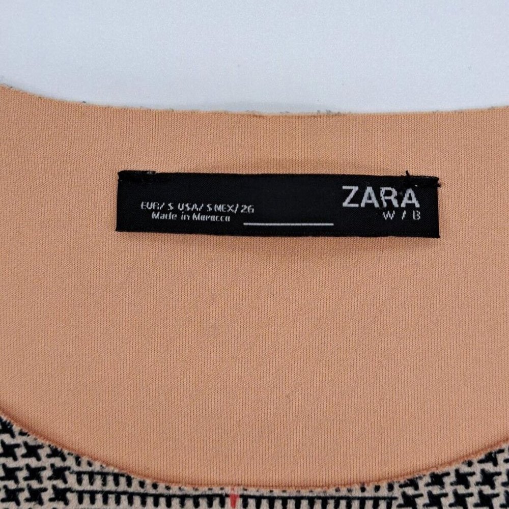 Zara W/B Patterned Plaid Womens Shirt - Picture 4 of 9